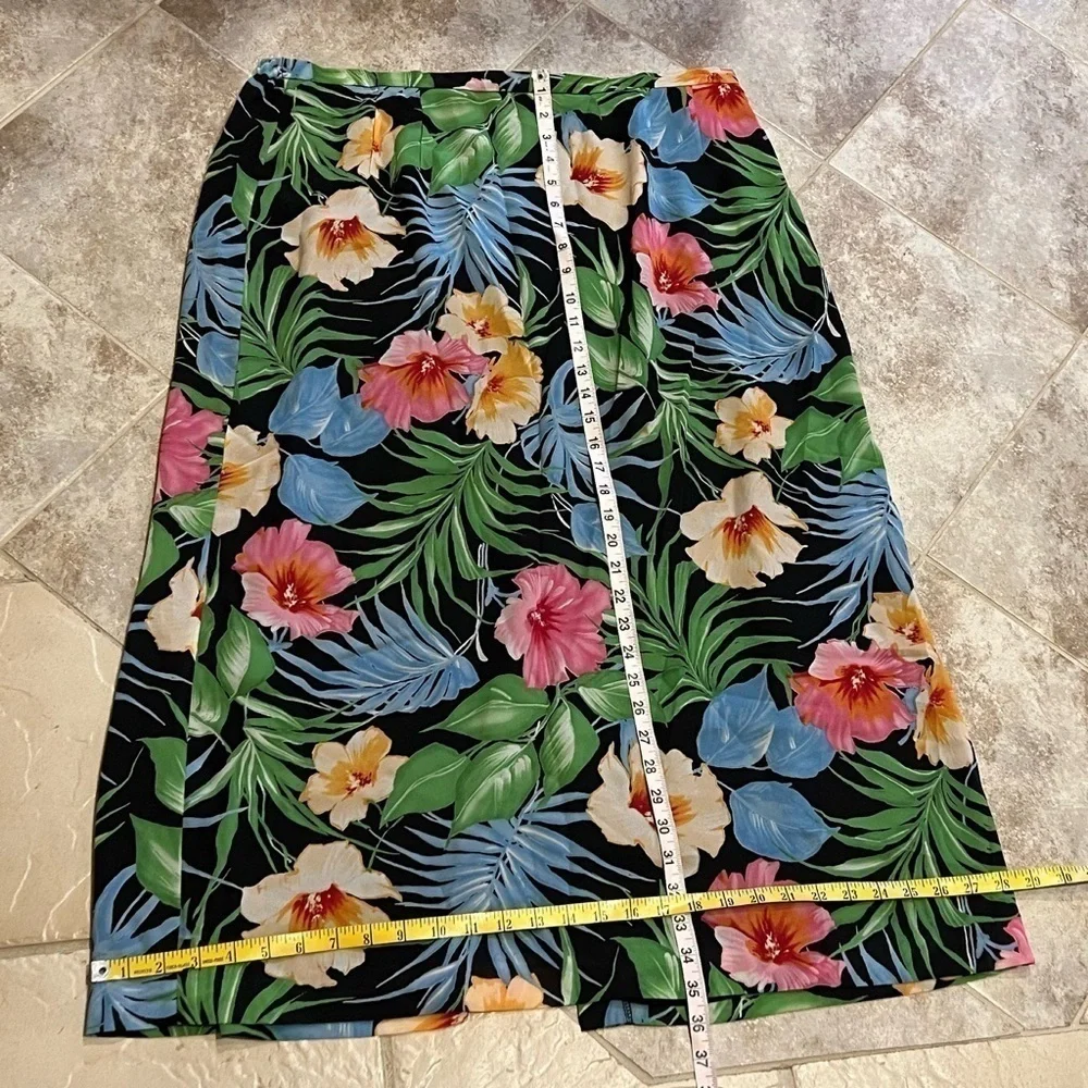 Emma James Floral Tropical A Line Vintage Maxi Skirt Plus Size 18 W Polyester